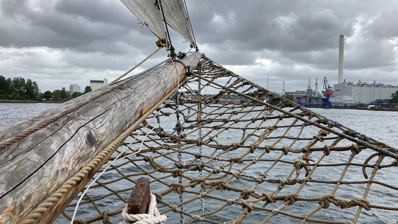 Der Blick von einem Schiff auf die Flensburger Förder während der Rum-Regatta.  Foto: Simone Mischke
